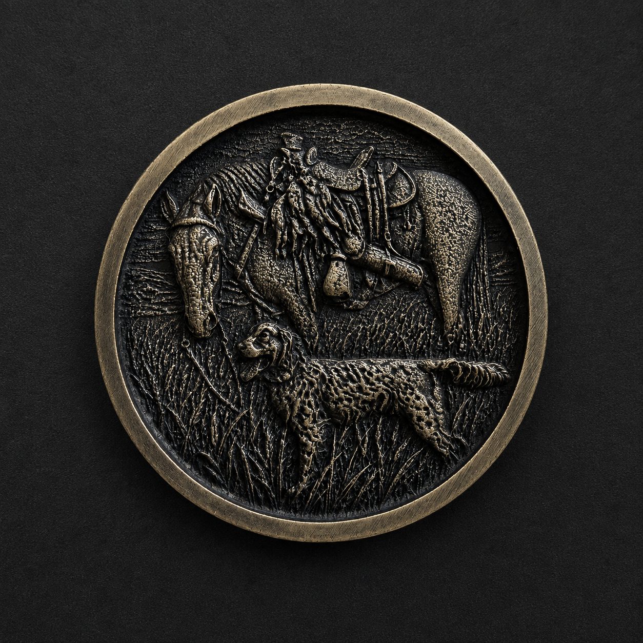 Hunt scene coin