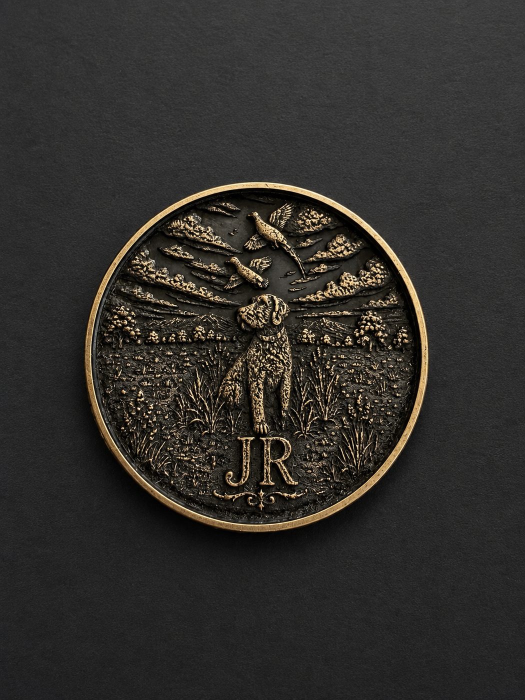 JR hunting dog coin