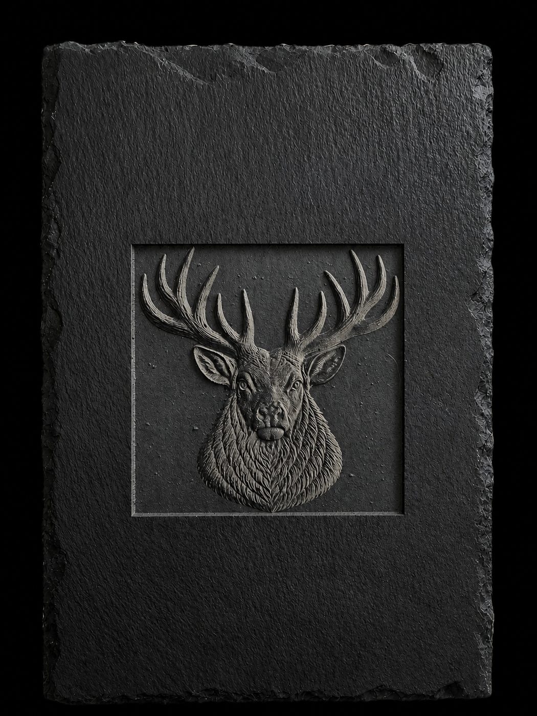 Elk slate engraving